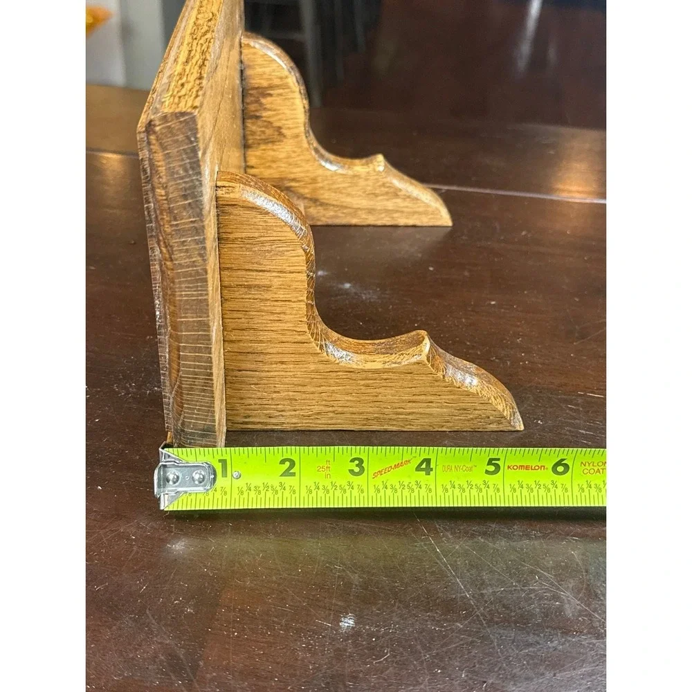 Vintage Small Oak Wood Wall Shelf Plate Rail Display Ledge
